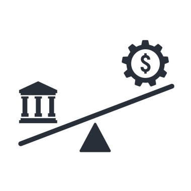 İş için bankacılık yardımı. Beyaz arkaplanda vektör simgesi izole edildi.