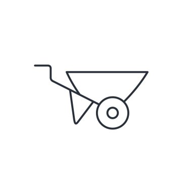 El arabası mı? Beyaz arkaplanda izole edilmiş vektör doğrusal simgesi.