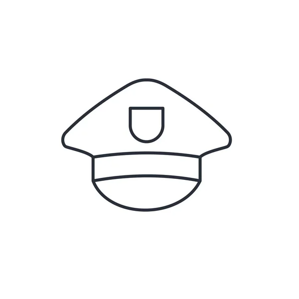 Cappello Cilindro Uniforme Icona Lineare Vettoriale Isolata Sfondo Bianco — Vettoriale Stock
