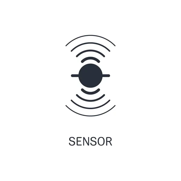 Sensor Signaleert Golven Vector Lineair Pictogram Geïsoleerd Witte Achtergrond — Stockvector