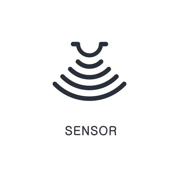 Signal Tactile Contrôle Capteur Icône Vectorielle Linéaire Isolée Sur Fond — Image vectorielle