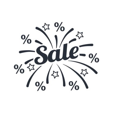 Tatil indirimi. Beyaz arkaplanda vektör simgesi izole edildi.