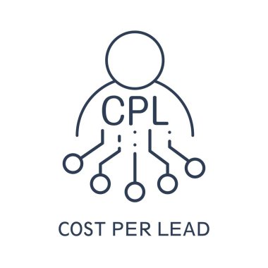 İşlemci. Kurşun başına maliyet. Beyaz arkaplanda izole edilmiş vektör doğrusal simgesi.