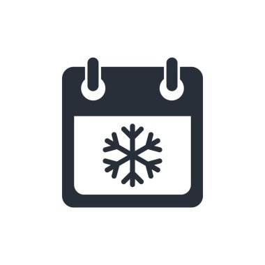 Kış takvimi. Beyaz arkaplanda vektör simgesi izole edildi.