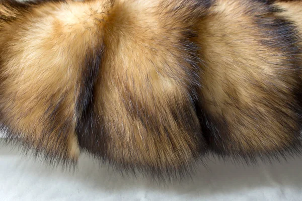 Ferret Skins Sewn Together Fur Coat Details — Stock Photo, Image