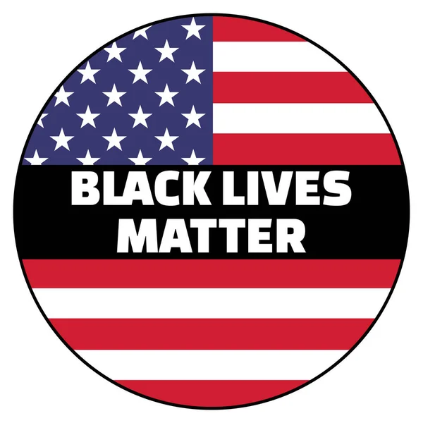 Black Lives Matter Icon Star Striped National American Flag Black — Image vectorielle