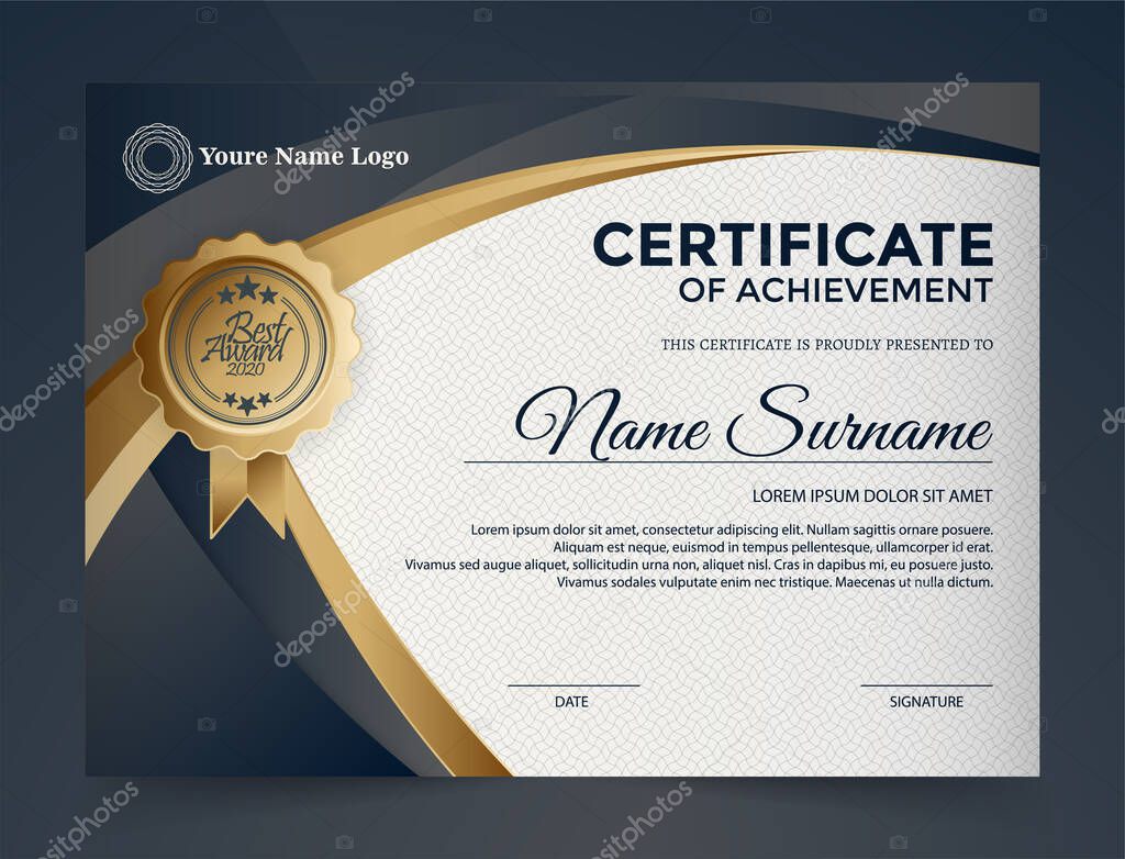 Membership certificate best award diploma set.