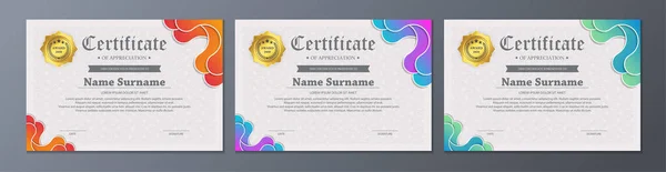 Certifikát Ocenění Nejlepší Ocenění Diplom Set — Stockový vektor