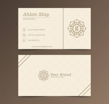 Beyaz arkaplanlı Mandala kartviziti.