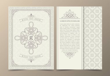 Beyaz arkaplan ile vintage stil vektör tasarım davet kartı