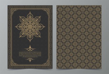 Vintage süs tebrik kartı vektör şablonu. Retro düğün davetiyesi, reklam ya da başka bir tasarım ve metin için yer. Süslü çerçeve ve şablon arkaplanı zenginleştirir.