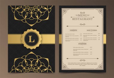 Süslü Ögelerle Lüks Menü Düzeni.