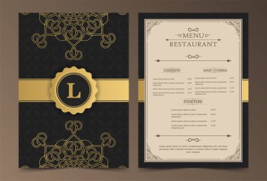 Süslü Ögelerle Lüks Menü Düzeni.