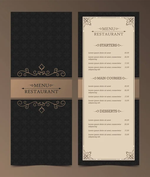 Menu Layout Ornamental Elements — Stock Vector