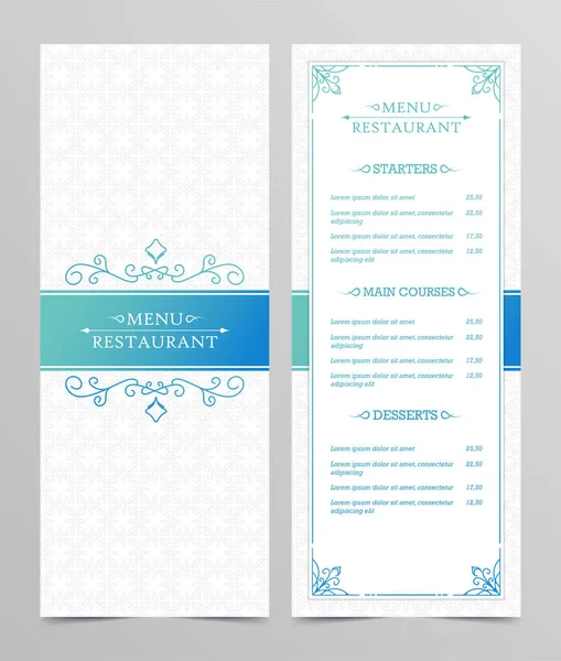 Modern Menu Layout Ornamental Elements — Stock Vector