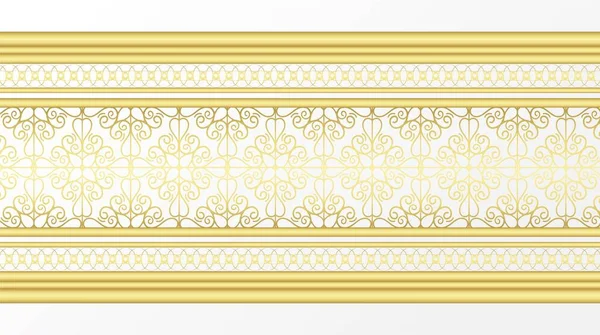 Borda Ornamental Dourada Com Estilo Clássico —  Vetores de Stock