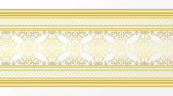 Χρυσή Διακοσμητική Μπορντούρα Κλασικό Στυλ — Διανυσματικό Αρχείο