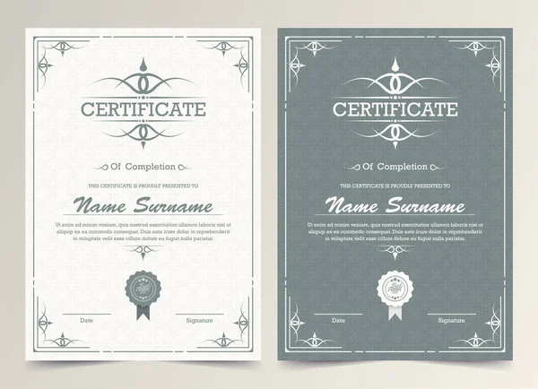 Certificado Plantilla Diploma Frontera Divisas Fondo Del Premio Cheque Regalo — Archivo Imágenes Vectoriales