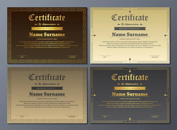 Класичний Шаблон Нагородження Сертифікатів — стоковий вектор