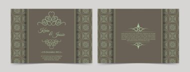 Lüks vintage altın vektör davetiye şablonu
