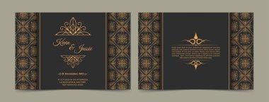 Lüks vintage altın vektör davetiye şablonu