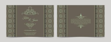 Lüks vintage altın vektör davetiye şablonu