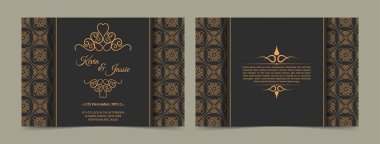 Lüks vintage altın vektör davetiye şablonu
