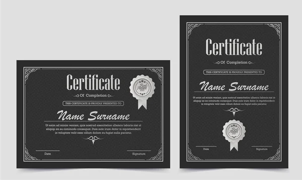 Dark Classic Certificate Award Template — Stock Vector