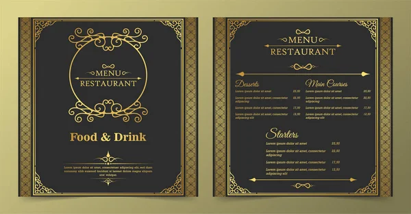 Layout Menu Com Elementos Ornamentais —  Vetores de Stock