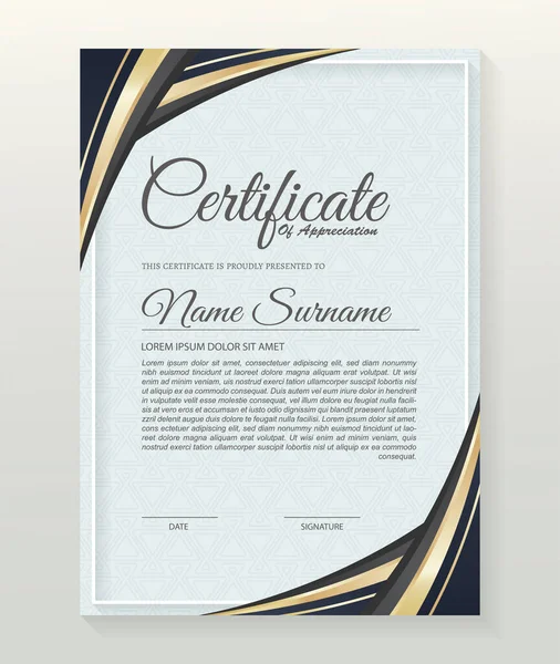 Appreciation Certificate Best Award Diploma Set — Stock Vector