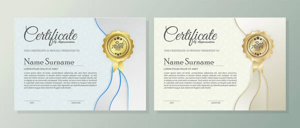 Diploma Plantilla Certificado Profesional Diseño Premios — Vector de stock
