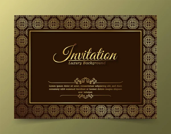Modèle Carte Invitation Luxe Vintage — Image vectorielle