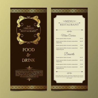 Restoran veya kafe menü tasarım şablonu