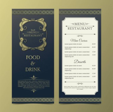 Restoran veya kafe menü tasarım şablonu