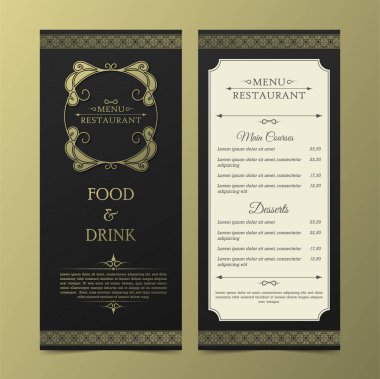 Restoran veya kafe menü tasarım şablonu