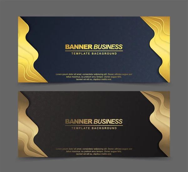 Luxo Banners Padrão Abstrato Ouro — Vetor de Stock