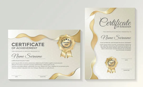 Certificado Profissional Modelo Diploma Design Prêmio —  Vetores de Stock
