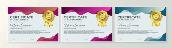 Certificado Realização Melhor Conjunto Diploma Prêmio — Vetor de Stock