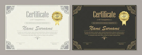 Plantilla Clásica Certificado Finalización — Vector de stock