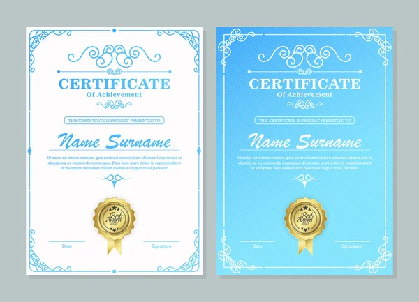 Plantilla Premio Certificado Clásico — Archivo Imágenes Vectoriales