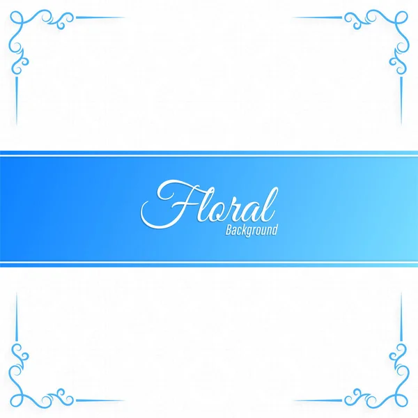 Fundo Floral Design Banner Azul — Vetor de Stock