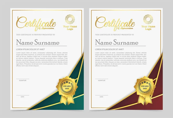 Certificado Associado Melhor Conjunto Diploma Prêmio —  Vetores de Stock