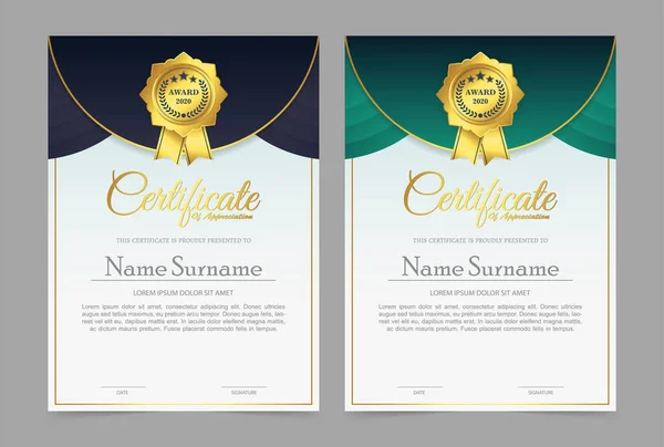 Membership Certificate Best Award Diploma Set — Stock Vector
