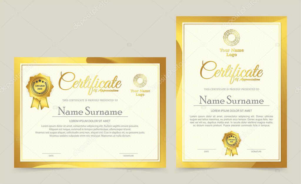 Professional certificate template diploma award design
