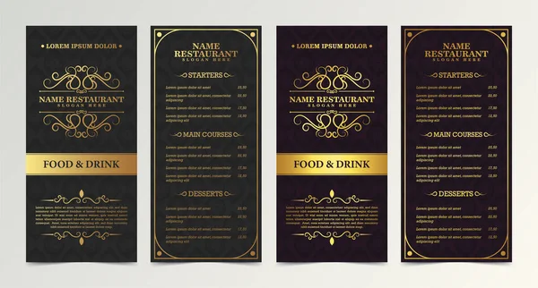 Restaurant Menu Met Elegante Decoratieve Stijl — Stockvector