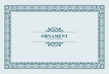Davet ve Sertifika Şablonu için Zarif Dekoratif Süsleme Çerçevesi Tasarımı