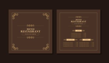 Dekoratif Çerçeve ve Tipografi ile Zarif Dekoratif Restoran Menüsü Şablonu