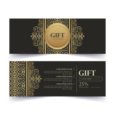 Promosyon ve İndirim İçin Zarif Altın Desenli Hediye Şablonu