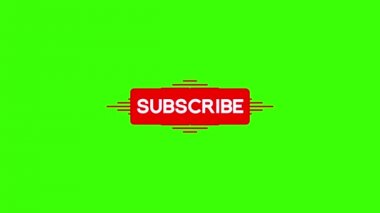 Modern Şık Youtube Abone Şimdi Animasyon 3d El Animasyonu Yeşil Arka Plan ile Ses fx Dahil