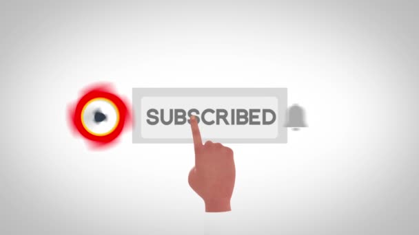 Modern Şık Youtube Şimdi Abone Çan Simgesine Tıklayın Animasyonu Ile — Stok video